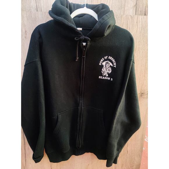 Y2K Sons of Anarchy Season 5 Hoodie Grim Reaper Edgy biker Graphic Size L - Picture 2 of 2